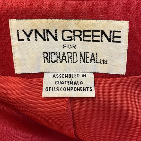 Vintage 1980s 100% Wool Red Lined Blazer Brass Buttons Women Sz 10 As Is - Picture 5 of 12